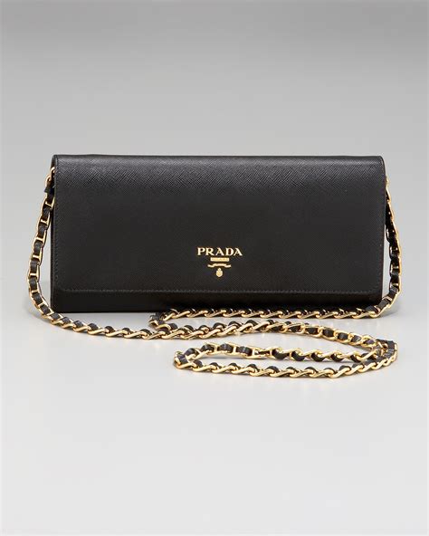 prada chain leather wallet|prada small wallet price.